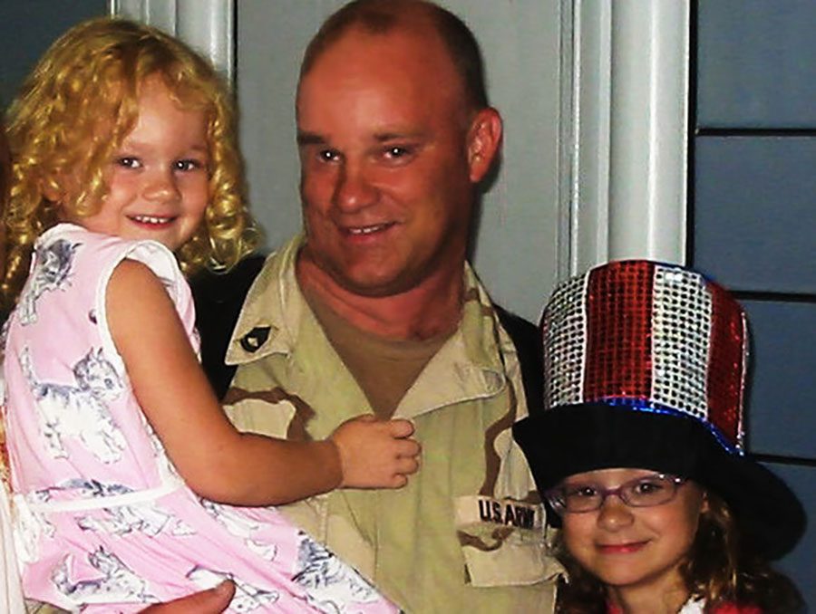 Then four years old, current LHS senior Lillian McGowen (left) was reunited with her father after being deployed to Iraq.