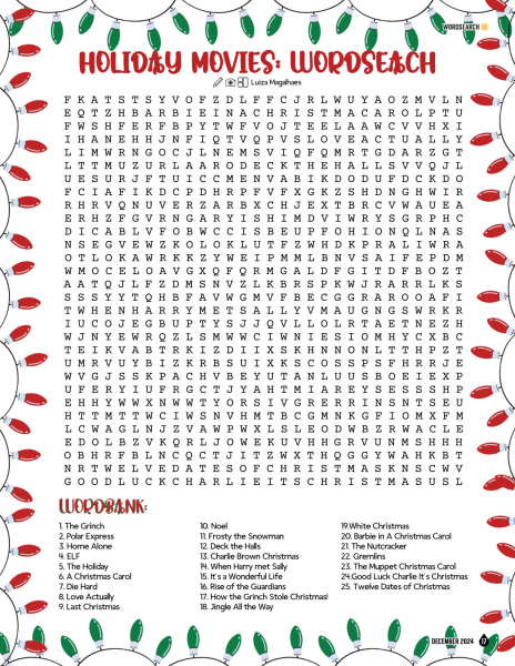 Holiday Movies: Wordsearch