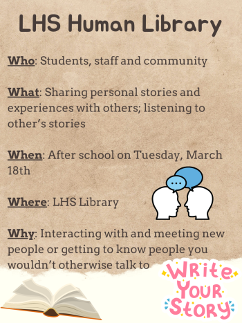 Coming March 18 at LHS: Sharing Personal Stories with the Human Library