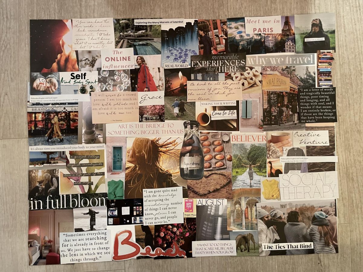 This is a visual example of a vision board from a student here at LHS.
As the saying goes, “seeing is believing," being able to see a way forward and to visualize success can make your goals and future plans seem less abstract and more attainable. - Rio Salado College
